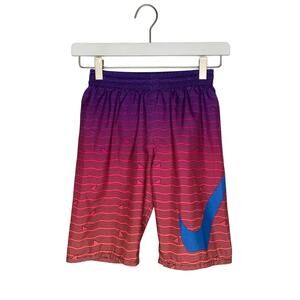 Nike Orange Pink Purple Shark Stripe Breaker Volley Swim Trunks Medium